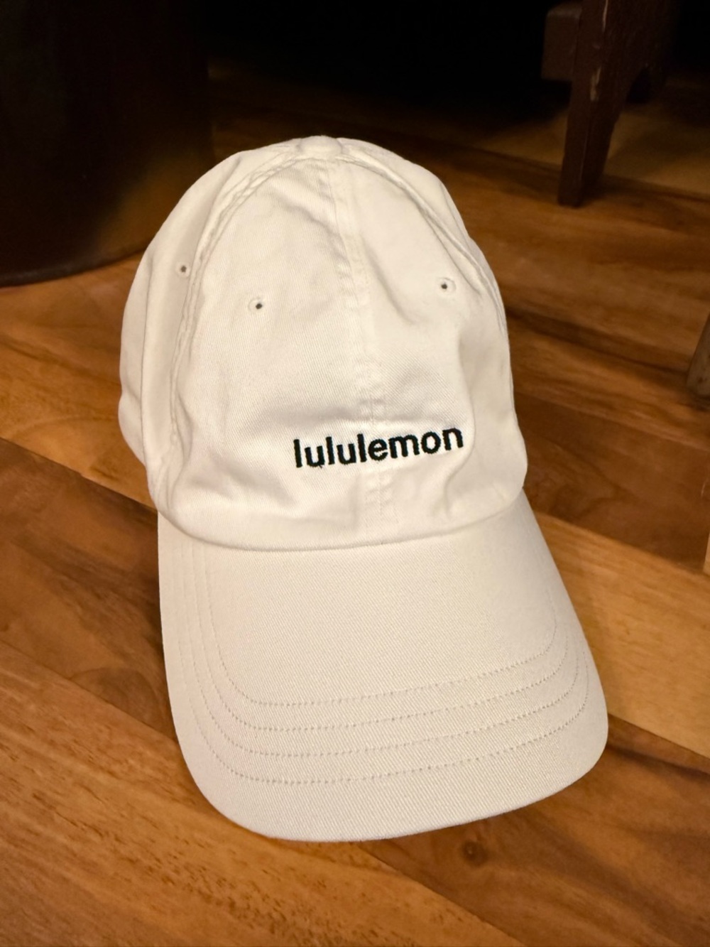 Lululemon Classic Ball Cap Hat Baseball wordmark logo white black s/m
